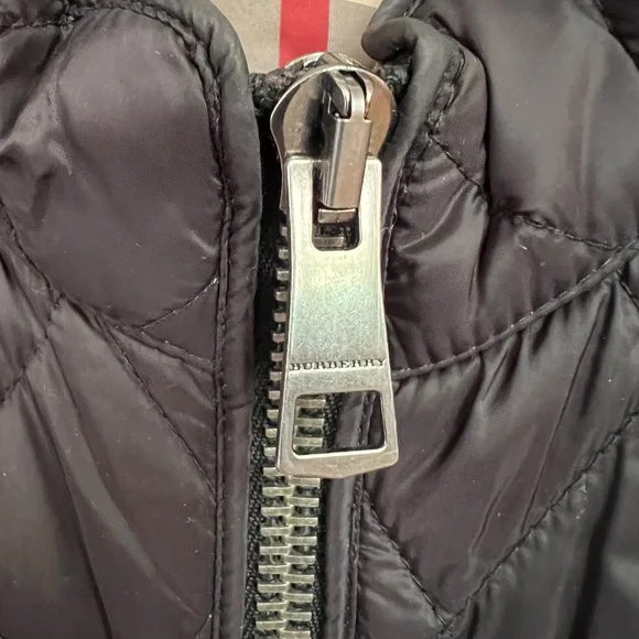 BURBERRY BRIT Quilted Jacket Nova Check Lining Black Size L - Picture 3 of 16